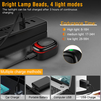 Anchtek Велосипедна задна светлина Аларма срещу взлом A5 Pro Smart Auto Brake Sensing Light Дистанционно управление за USB зареждане Водоустойчива Moto аларма