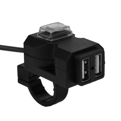Încărcător rapid pentru motociclete montat pe vehicul Accesorii pentru moto QC 3.0 Încărcător USB dublu Adaptor voltmetru digital Impermeabil rezistent la praf