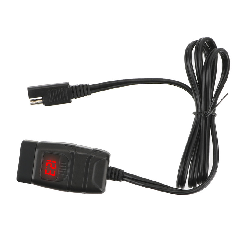 Încărcător rapid pentru motociclete montat pe vehicul Accesorii pentru moto QC 3.0 Încărcător USB dublu Adaptor voltmetru digital Impermeabil rezistent la praf