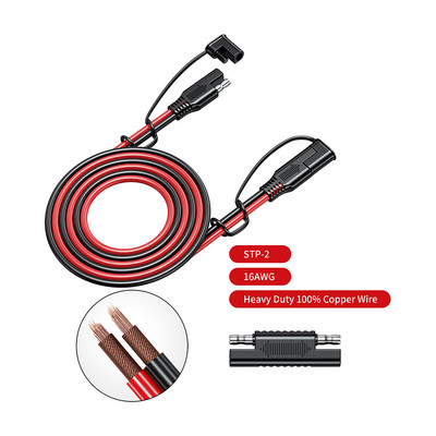 Adaptor de prelungire pentru încărcător de baterie Cablu de alimentare SAE la SAE Femeie Cablu de prelungire 12AWG Găuri pentru șuruburi pentru panouri solare Battrey