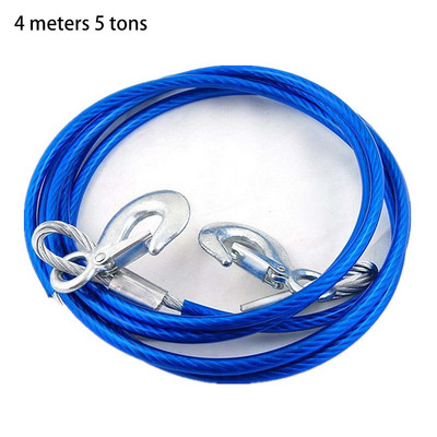 4 m 5 tone frânghie remorcare mașină frânghie remorcă sârmă cu cârlig de remorcare frânghie puternică de urgență pentru mașină camion remorcă SUV