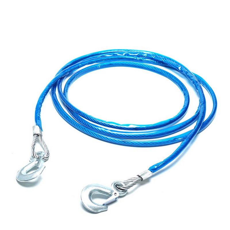 4 m 5 tone frânghie remorcare mașină frânghie remorcă sârmă cu cârlig de remorcare frânghie puternică de urgență pentru mașină camion remorcă SUV