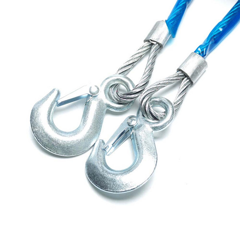 4 m 5 tone frânghie remorcare mașină frânghie remorcă sârmă cu cârlig de remorcare frânghie puternică de urgență pentru mașină camion remorcă SUV