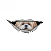 15cm*6cm 1 τεμ Shih Tzu 3D Αυτοκόλλητο Αυτοκινήτου Ζώων Funny Pet Dog Decal Δημιουργικά τροποποιημένα αυτοκόλλητα αδιάβροχο διακοσμητικό βινύλιο για αυτοκίνητο