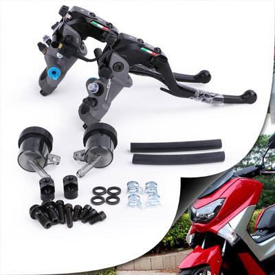 1 pereche de accesorii generale modificate pentru motociclete CNC Abalone Pompă dublă Ambreiaj Frână Cupă de ulei dublă 22Mm Pompă superioară hidraulică