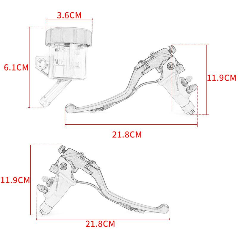 1 pereche de accesorii generale modificate pentru motociclete CNC Abalone Pompă dublă Ambreiaj Frână Cupă de ulei dublă 22Mm Pompă superioară hidraulică