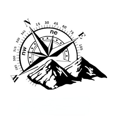 JP Decorație exterioară Autocolante din vinil tăiate cu matriță de diferite dimensiuni pentru busolă trandafirul vânturilor autocolant pentru zgârieturi acoperire decor auto impermeabilă