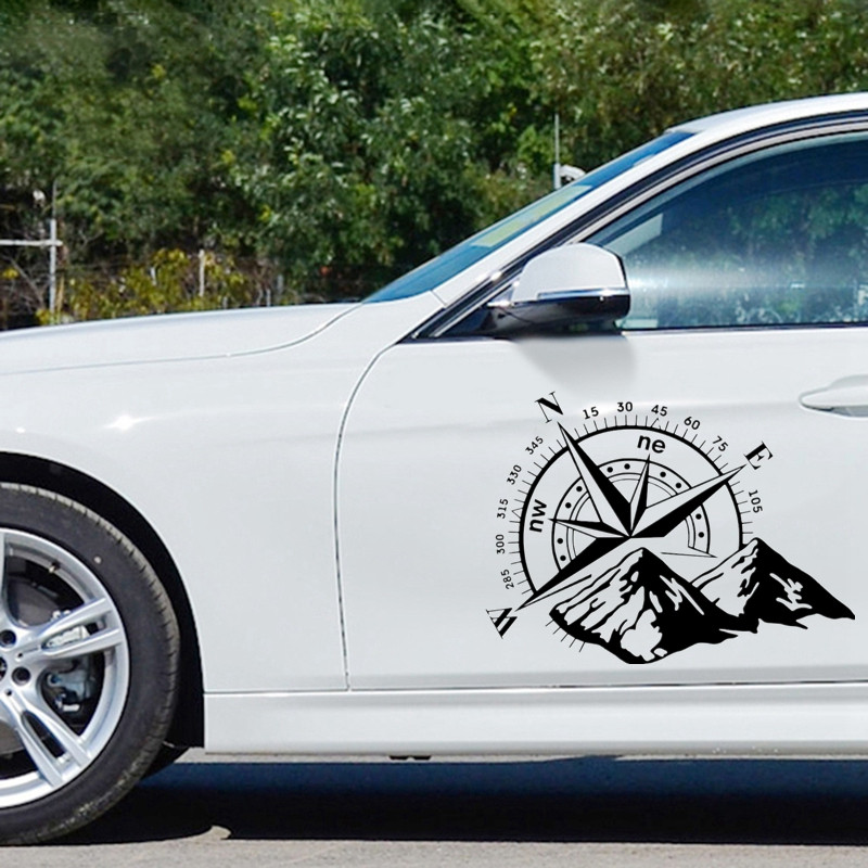 JP Decorație exterioară Autocolante din vinil tăiate cu matriță de diferite dimensiuni pentru busolă trandafirul vânturilor autocolant pentru zgârieturi acoperire decor auto impermeabilă