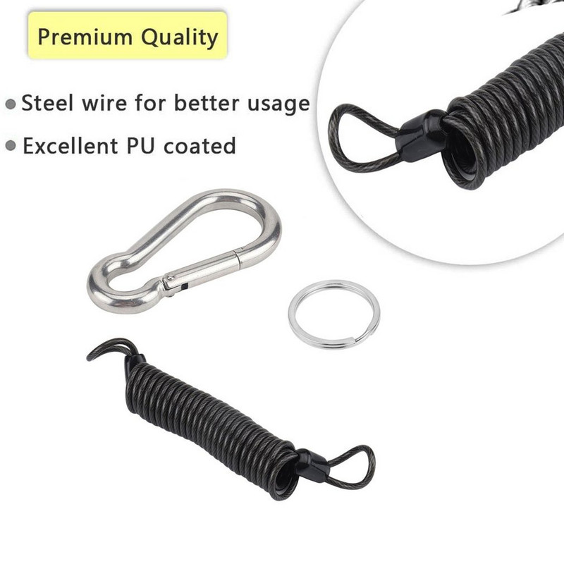 1,5 M kelioninė priekaba, lengvai suvyniotas laidas, apsaugantis nuo pametimo, lengvai montuojamas su spyruokliniu segtuku.