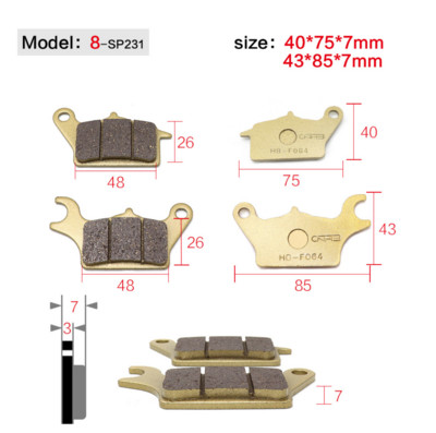 Frâne pentru motociclete Plăcuțe de frână cu disc față spate pantofi pentru ciclomotor 50cc 125cc 150cc 250cc CBR CRF CTCT CBX