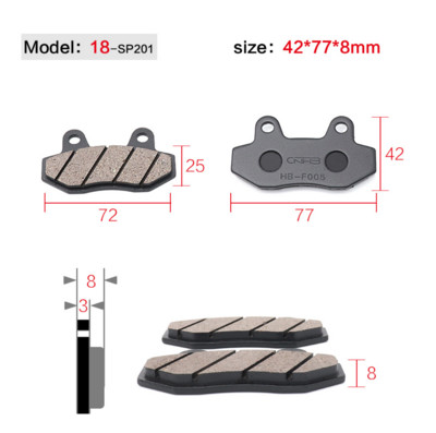 Frâne pentru motociclete Plăcuțe de frână cu disc față spate pantofi pentru ciclomotor 50cc 125cc 150cc 250cc CBR CRF CTCT CBX