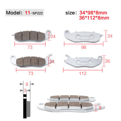 Frâne pentru motociclete Plăcuțe de frână cu disc față spate pantofi pentru ciclomotor 50cc 125cc 150cc 250cc CBR CRF CTCT CBX