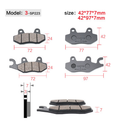 Frâne pentru motociclete Plăcuțe de frână cu disc față spate pantofi pentru ciclomotor 50cc 125cc 150cc 250cc CBR CRF CTCT CBX