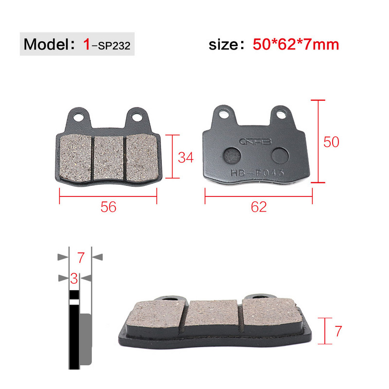 Frâne pentru motociclete Plăcuțe de frână cu disc față spate pantofi pentru ciclomotor 50cc 125cc 150cc 250cc CBR CRF CTCT CBX