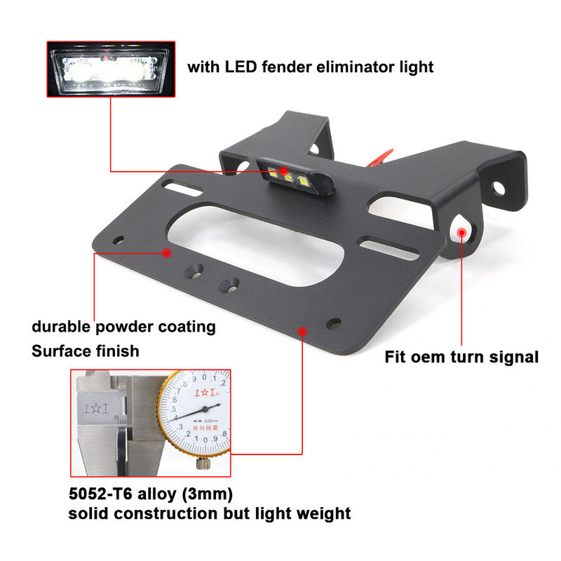Suport pentru plăcuță de înmatriculare Suport cadru Kit de eliminare a aripilor pentru coadă, potrivit pentru Honda CB125R NEO Sports Cafe CB150R CB300R 2018-2022