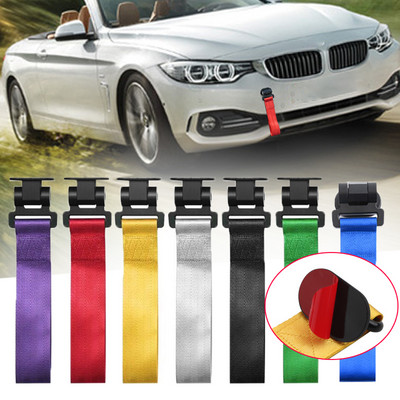 27cm High Strength Nylon Racing Tow Strap with ABS Stickers Racing Design Ribbon Towing Strap Universal Bumper Decals