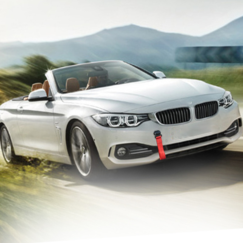 Curea de remorcare de curse din nailon de înaltă rezistență de 27 cm cu autocolante ABS Cureaua de remorcare cu panglică de design de curse Autocolante universale pentru bara de protecție