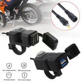 Încărcător USB dublu pentru motocicletă Port ghidon 12V impermeabil 5V 1A 2.1A Adaptor priză de alimentare pentru telefon J0H8
