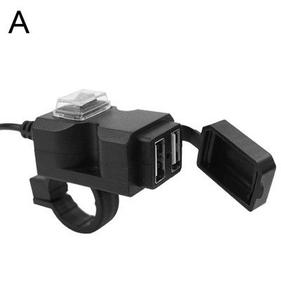 Încărcător USB dublu pentru motocicletă Port ghidon 12V impermeabil 5V 1A 2.1A Adaptor priză de alimentare pentru telefon J0H8