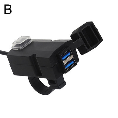 Încărcător USB dublu pentru motocicletă Port ghidon 12V impermeabil 5V 1A 2.1A Adaptor priză de alimentare pentru telefon J0H8