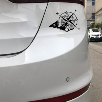Αυτοκόλλητο λέιζερ Car Mountain Compass Διακοσμητικό Αυτοκόλλητο 12*16,6cm Σώμα αυτοκινήτου Παρμπρίζ Πόρτας