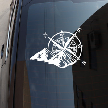 Автомобилен планински компас Лазерен стикер Офроуд Каросерия на предното стъкло на вратата Декоративна стикерка 12*16,6 см