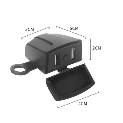 Dual USB motorkerékpár töltő Vízálló kormány visszapillantó tükör univerzális mobiltelefon gyorstöltő