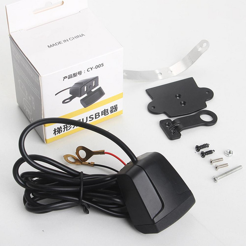 Dual USB motorkerékpár töltő Vízálló kormány visszapillantó tükör univerzális mobiltelefon gyorstöltő