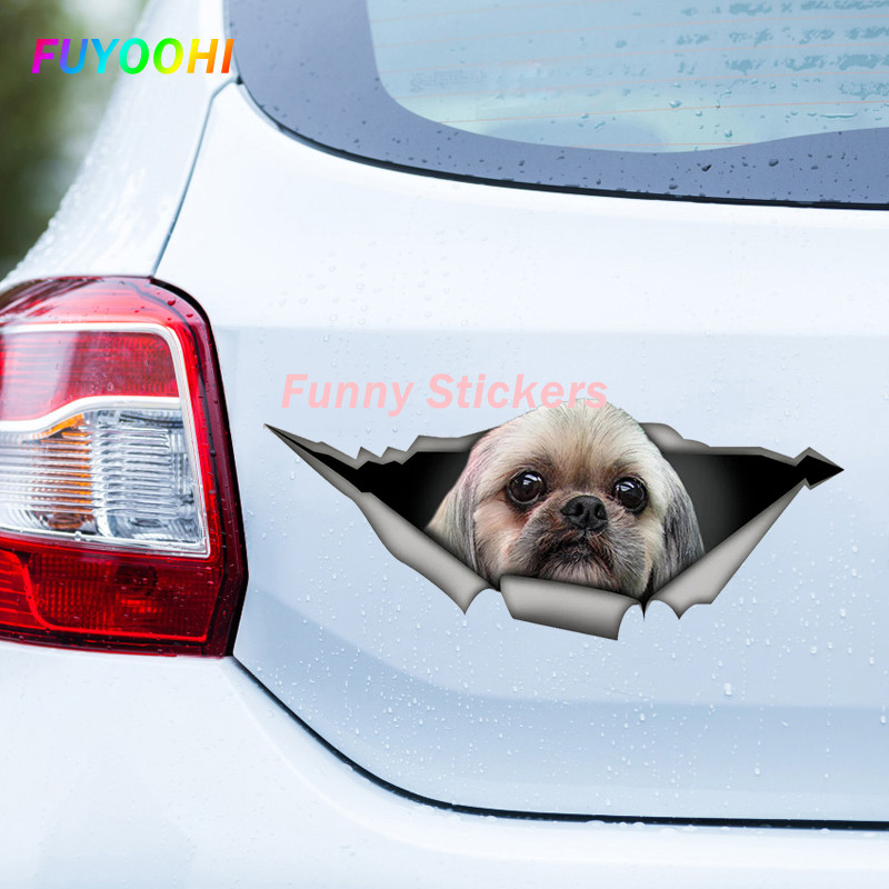 FUYOOHI Naljepnice za igranje Shih Tzu Pas Kućni ljubimac Životinja Vodootporna naljepnica PVC Naljepnica za automobile za automobile Dekoracije na braniku stražnjeg prozora prijenosnog računala