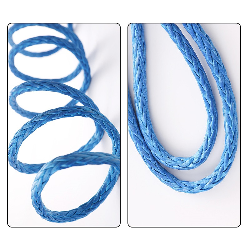 15m 5mm/6mm Cablu pentru troliu de remorcare frânghie șir linie fibră sintetică frânghie remorcă auto 7700lbs pentru Jeep ATV UTV SUV 4X4 4WD