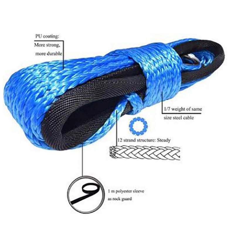 7700LBs Gervė Linija Kabelio Virvės Gervės Vilkimo kablio kamštis Guma keturračiams visureigiams UTV sunkvežimių visureigių priedai