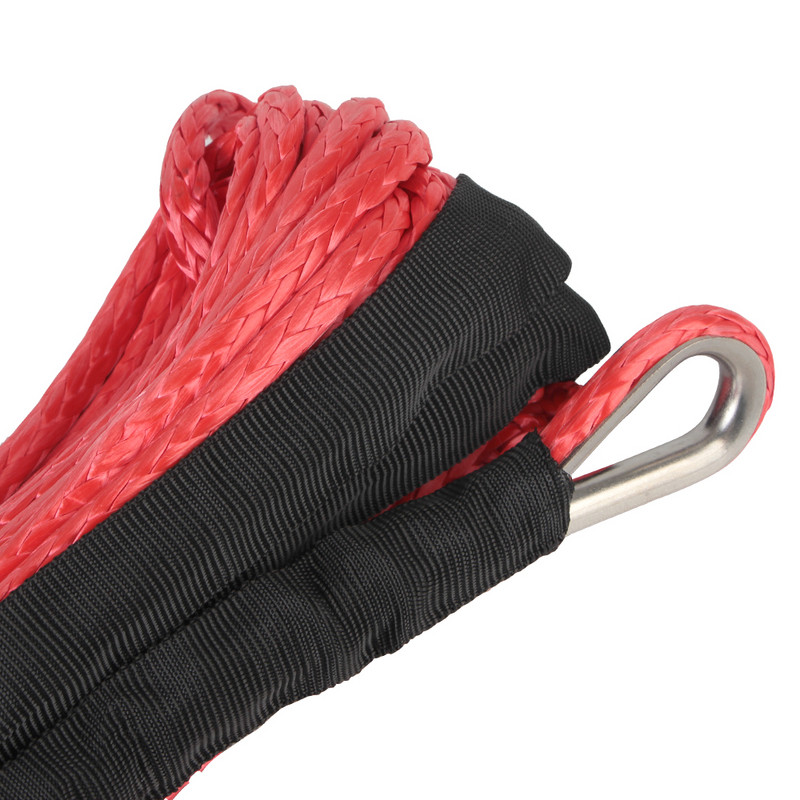 Sintetinio pluošto styginių linijos vilkimo lynas, gervės trosas 7700 svarų 1/4 colio 50 pėdų / 15 m, skirtas Jeep ATV UTV visureigiams