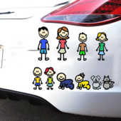 Autocolant pentru mașină de familie fericită Autocolante de joacă pentru copii Styling pentru caroserie de mașină Decal din vinil de desene animate Decorare amuzantă Autocolante Accesorii