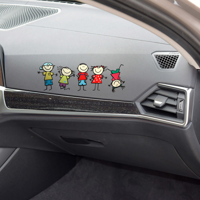 Autocolant pentru mașină de familie fericită Autocolante de joacă pentru copii Styling pentru caroserie de mașină Decal din vinil de desene animate Decorare amuzantă Autocolante Accesorii