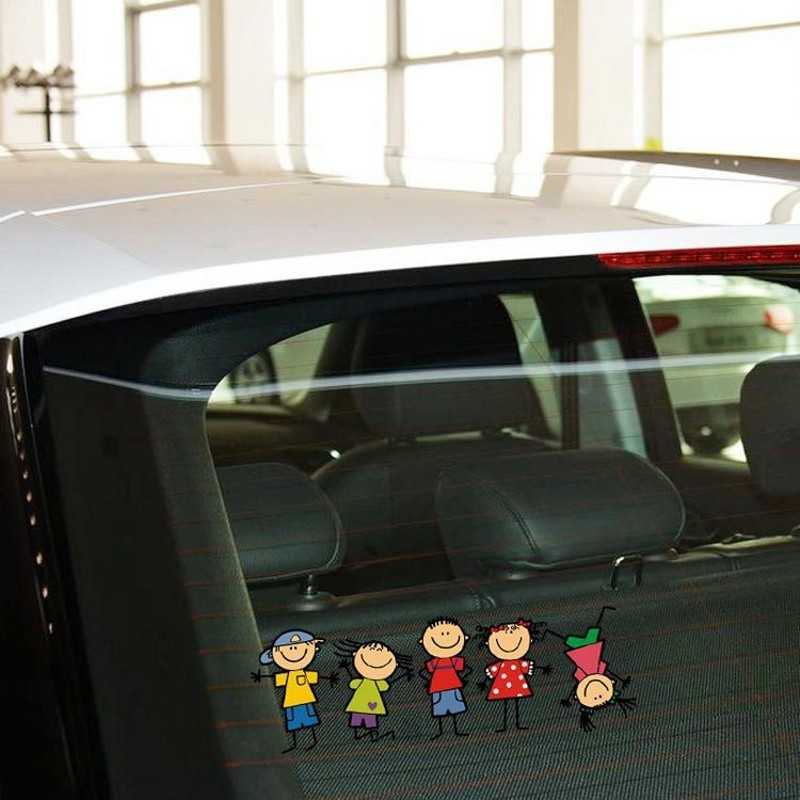 Autocolant pentru mașină de familie fericită Autocolante de joacă pentru copii Styling pentru caroserie de mașină Decal din vinil de desene animate Decorare amuzantă Autocolante Accesorii