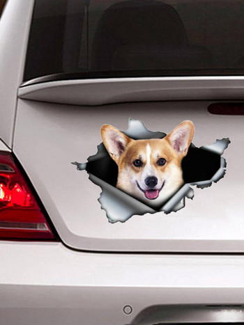 S50529# Διάφορα μεγέθη Προσωπικότητα PVC Decal Corgi Dog Αδιάβροχο αυτοκόλλητο αυτοκινήτου σε φορητό υπολογιστή μοτοσυκλέτας Διακοσμητικό