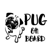 Vicces PUG fedélzeten Aranyos Gog Stílusú Autómatrica Fényvisszaverő Gépkocsik Motorkerékpárok Külső Kiegészítők Vinil matrica