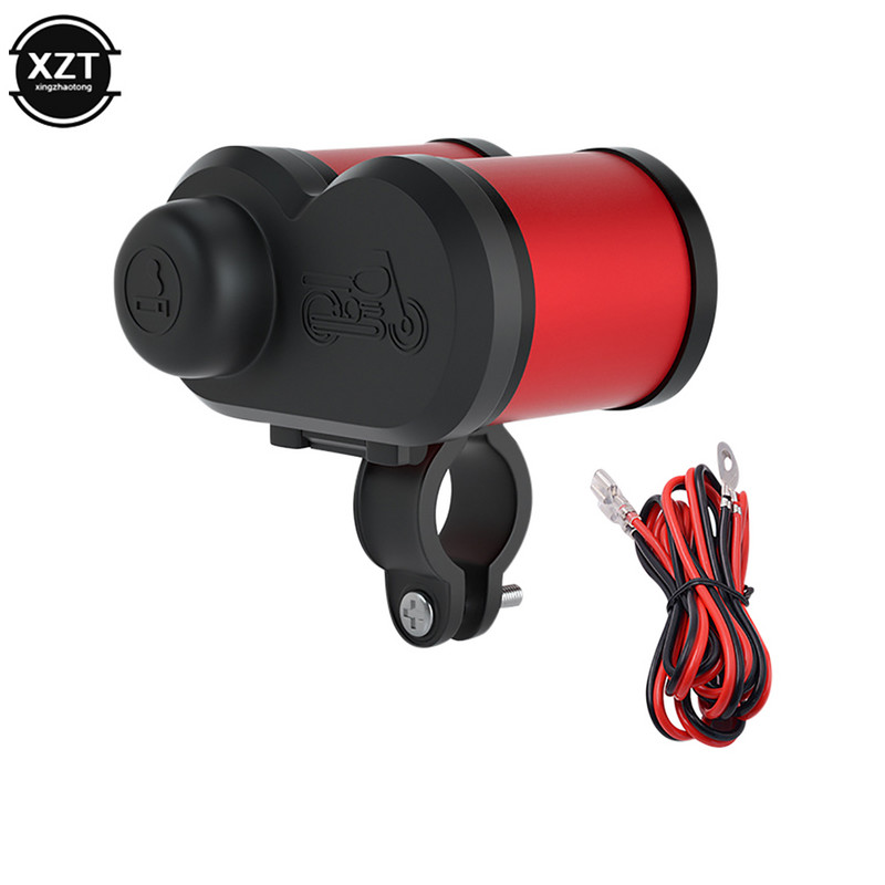 Motorkerékpár QC 3.0 Quick Charge 5V 3.0A/1.5A Dual USB szivargyújtó telefontöltő feszültség kijelzővel be/ki kapcsolással