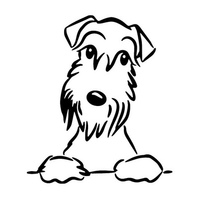 Drăguț Schnauzer Autocolant Auto Motocicletă Decorare Notebook Impermeabil și Protecție Solară PVC 15*13cm