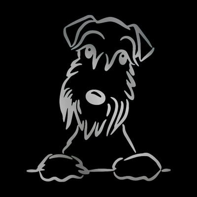 Drăguț Schnauzer Autocolant Auto Motocicletă Decorare Notebook Impermeabil și Protecție Solară PVC 15*13cm