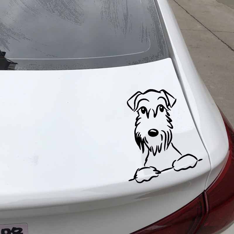 Drăguț Schnauzer Autocolant Auto Motocicletă Decorare Notebook Impermeabil și Protecție Solară PVC 15*13cm