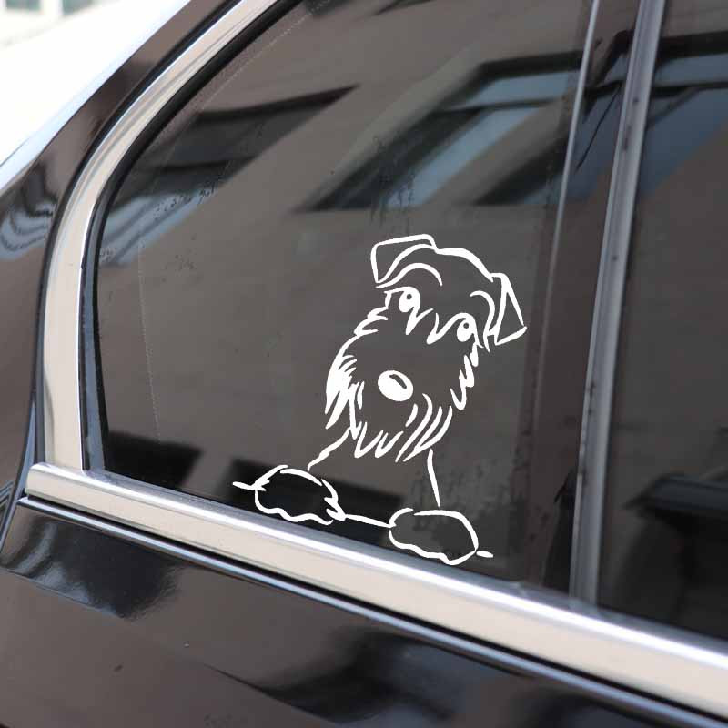Drăguț Schnauzer Autocolant Auto Motocicletă Decorare Notebook Impermeabil și Protecție Solară PVC 15*13cm