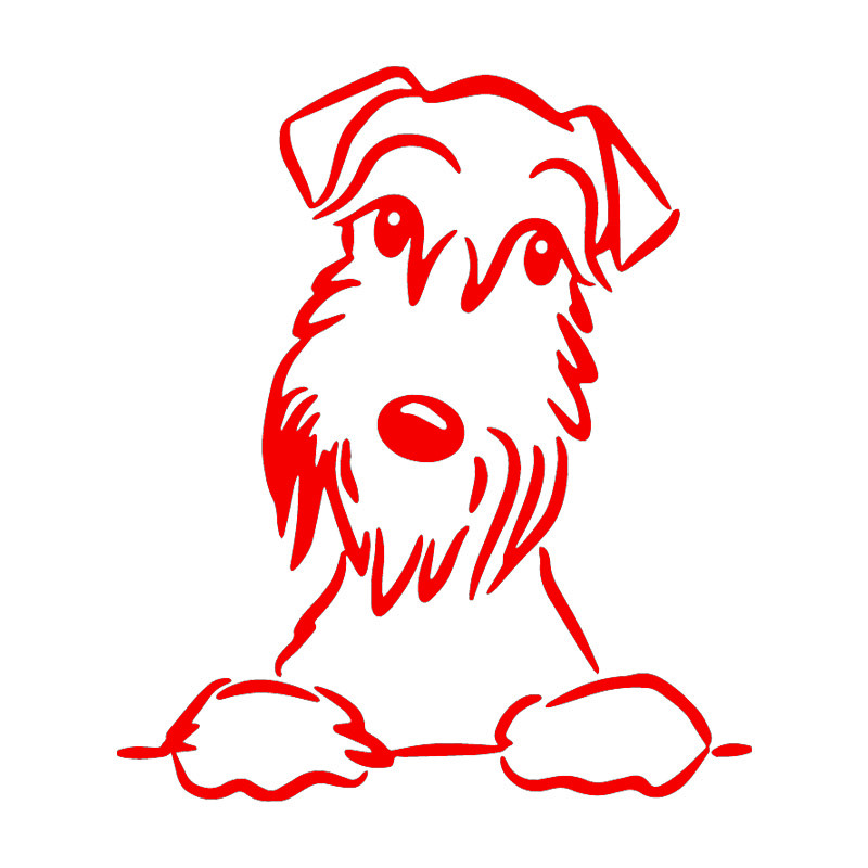 Drăguț Schnauzer Autocolant Auto Motocicletă Decorare Notebook Impermeabil și Protecție Solară PVC 15*13cm