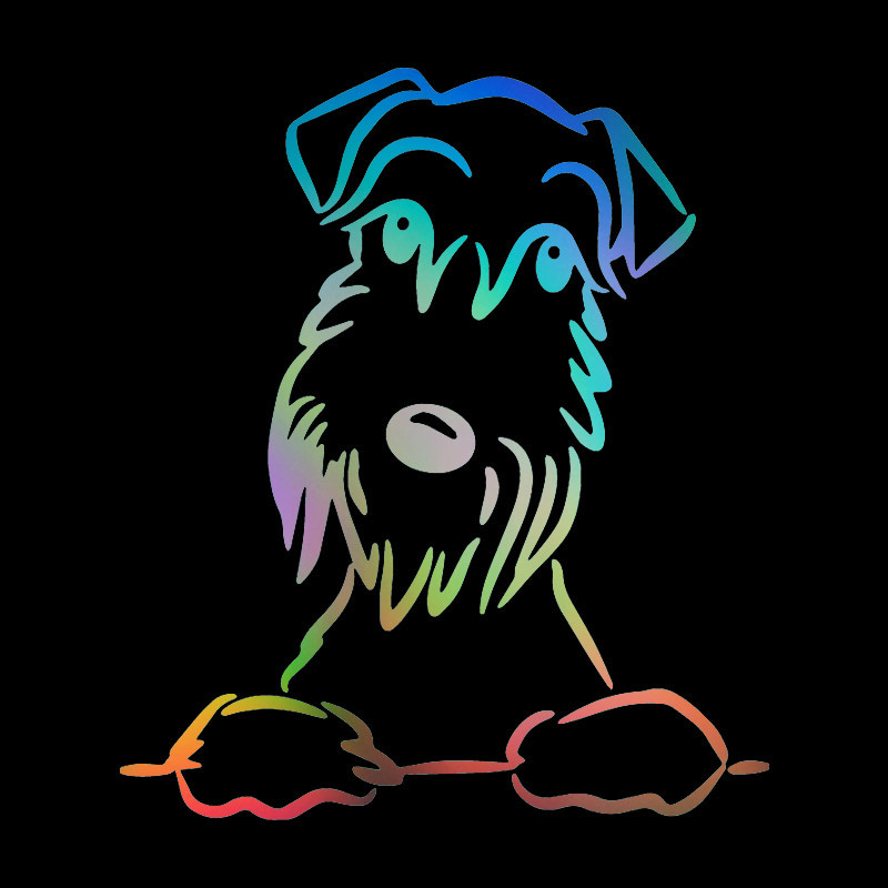 Drăguț Schnauzer Autocolant Auto Motocicletă Decorare Notebook Impermeabil și Protecție Solară PVC 15*13cm