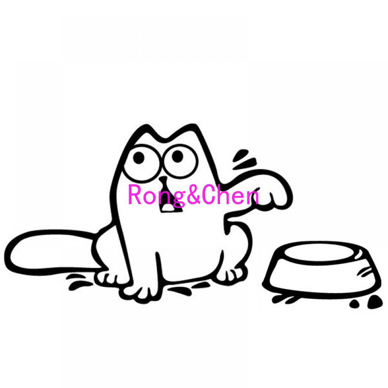 Rongchen Trading Autocolant pentru mașină Creativitate Pisica Hrănire Desene animat Cap de combustibil pentru mașină Impermeabil Protecție solară Decalcomanii Accesorii PVC