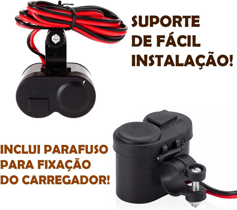 Încărcător USB pentru ghidon pentru motociclete, cu adaptor pentru brichetă, priză de alimentare, încărcător pentru motocicletă, rezistent la apă, brichetă