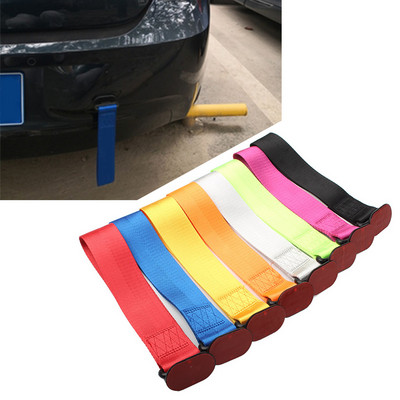 Curea de remorcare a mașinii, 8 culori, curea de frânghie, cârlig universal pentru bara de protecție spate/față