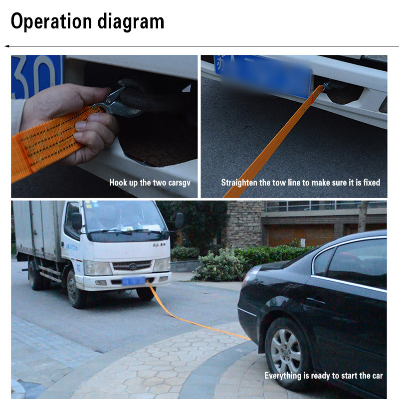 3M sunkiasvorių 5 tonų automobilio vilkimo trosas, vilkimo lyno juostos kabliukai furgono kelio atstatymas, skirtas Audi/Benz/Buick/Skoda/Mazda/Ford/Toyota/BMW