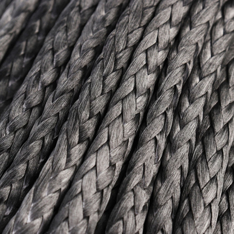 Snur de troliu Cablu de linie cu manta gri Snur de remorcare sintetica 15m 7700LBs Snur de intretinere pentru spalatorie auto ATV UTV Off-Road