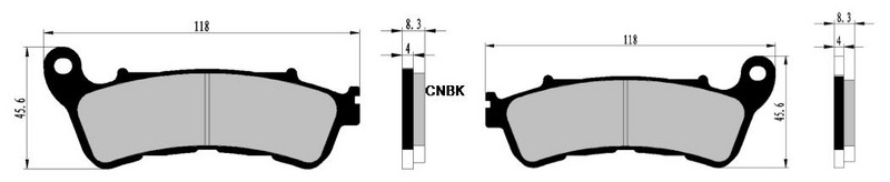 Diskinių stabdžių trinkelių rinkinys, skirtas HONDA NSS250 NSS 250 AX5 AX6 A7 ABS Froza Z 2005 2006 2007 / EX5 EX6 ABS Froza EX 2005 2006 m.